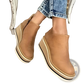 Women Ankle Boots Chunky Platform Wedge Leather Shoes
