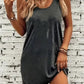 Sleeveless Asymmetrical Midi Dress with Round Neck