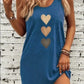 Women Heart Print Sleeveless Summer Tank Dress