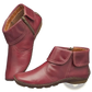 Women Leather Ankle Boots with Side Zipper Stitching