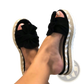 Women Platform Bow Espadrille Slide Sandals