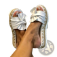 Women Platform Bow Espadrille Slide Sandals