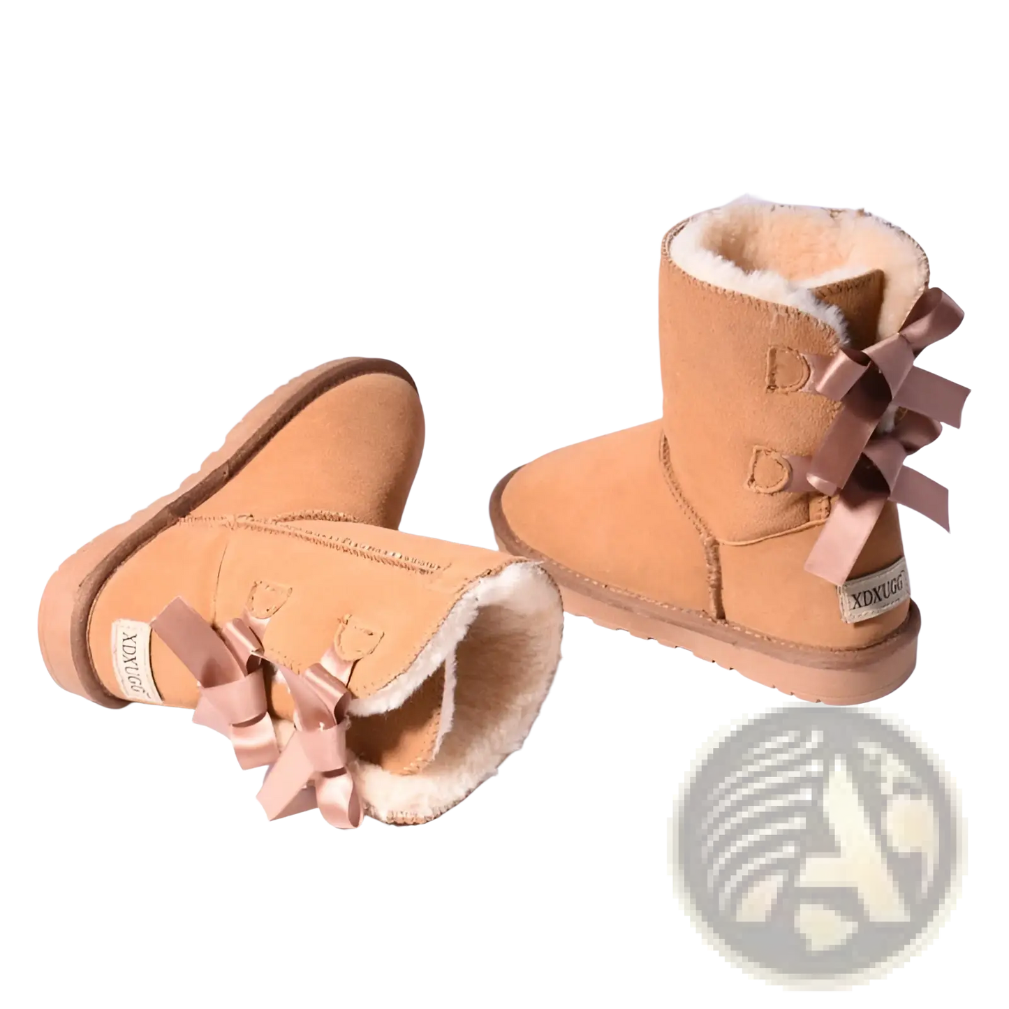 Women Snow Boots Warm Suede Fur Bow Winter Ankle Boots