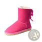 Women Snow Boots Warm Suede Fur Bow Winter Ankle Boots