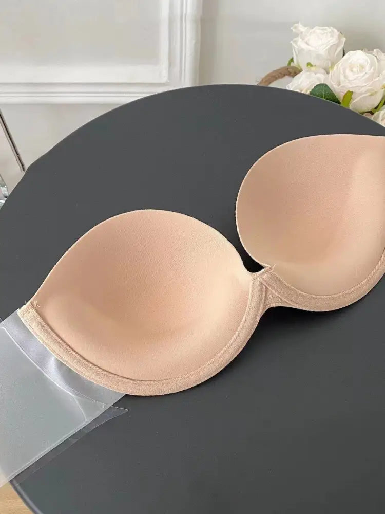 2-pack Adhesive Strapless Push Up Bras with Clear Wings