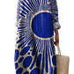 Women's Abstract v Neck Patterned Maxi Dress