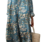 Women's Abstract v Neck Patterned Maxi Dress
