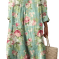 Women's Abstract v Neck Patterned Maxi Dress