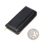 Women's Black Textured Leather Zip Around Wallet