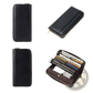 Women's Black Textured Leather Zip Around Wallet