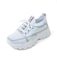 Women's Breathable Flyknit Mesh Lace-up Walking Sneakers