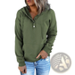 Women's Button Neck Drawstring Hooded Sweatshirt