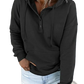 Women's Button Neck Drawstring Hooded Sweatshirt