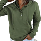 Women's Button Neck Drawstring Hooded Sweatshirt