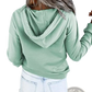 Women's Button Neck Drawstring Hooded Sweatshirt