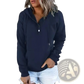 Women's Button Neck Drawstring Hooded Sweatshirt
