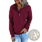 Women's Button Neck Drawstring Hooded Sweatshirt