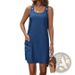 Women's Casual Sleeveless Denim Style Button Mini Dress