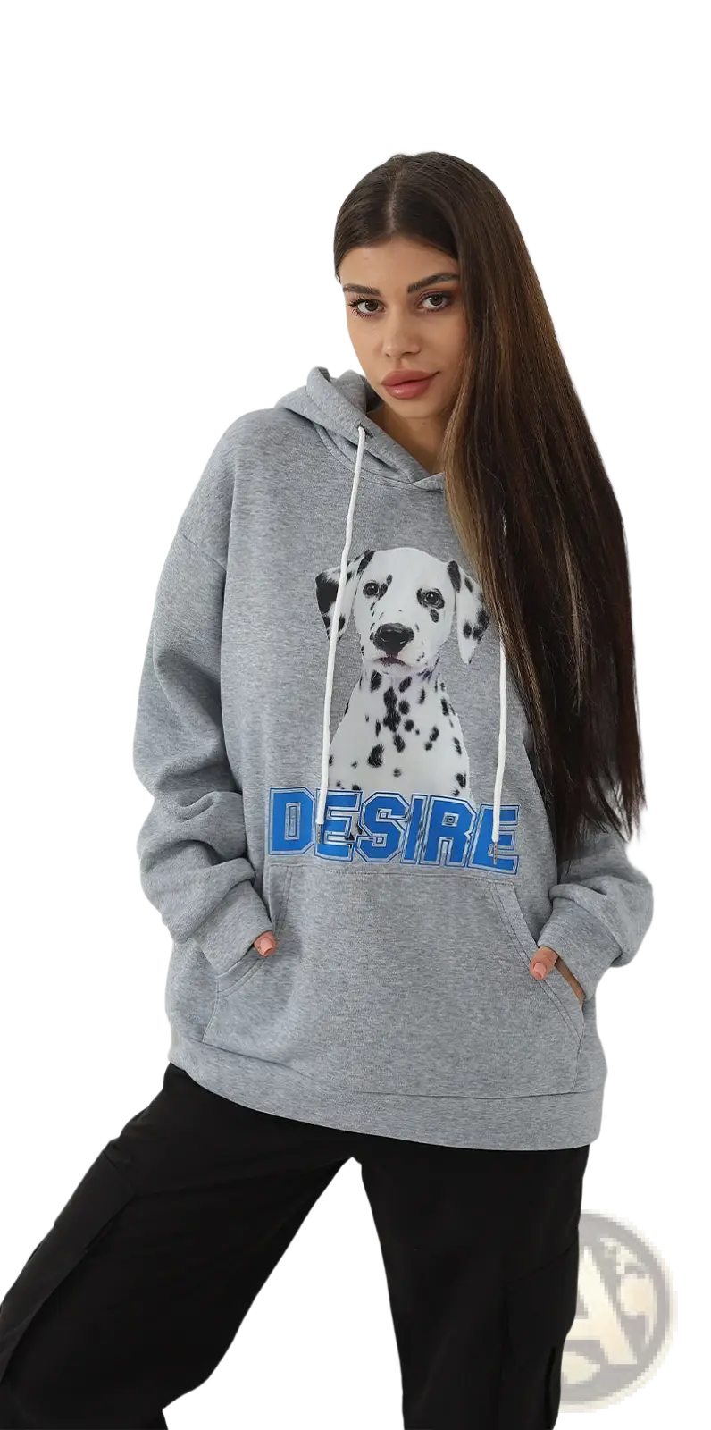 Women's Dalmatian Print Hoodie with Cat Ear Hood