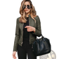 Women's Faux Leather Bomber Jacket Urban Casual Coat