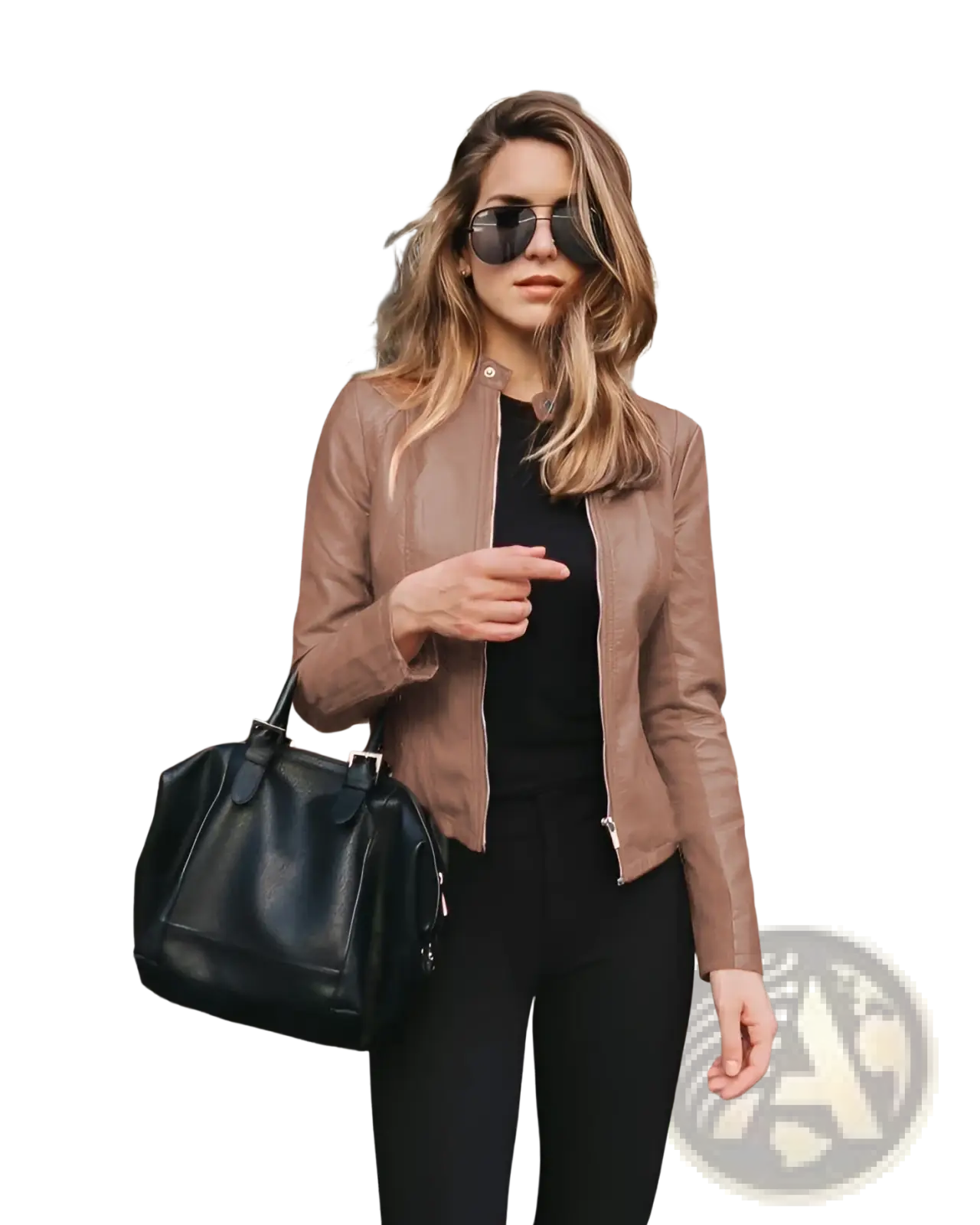 Women's Faux Leather Bomber Jacket Urban Casual Coat