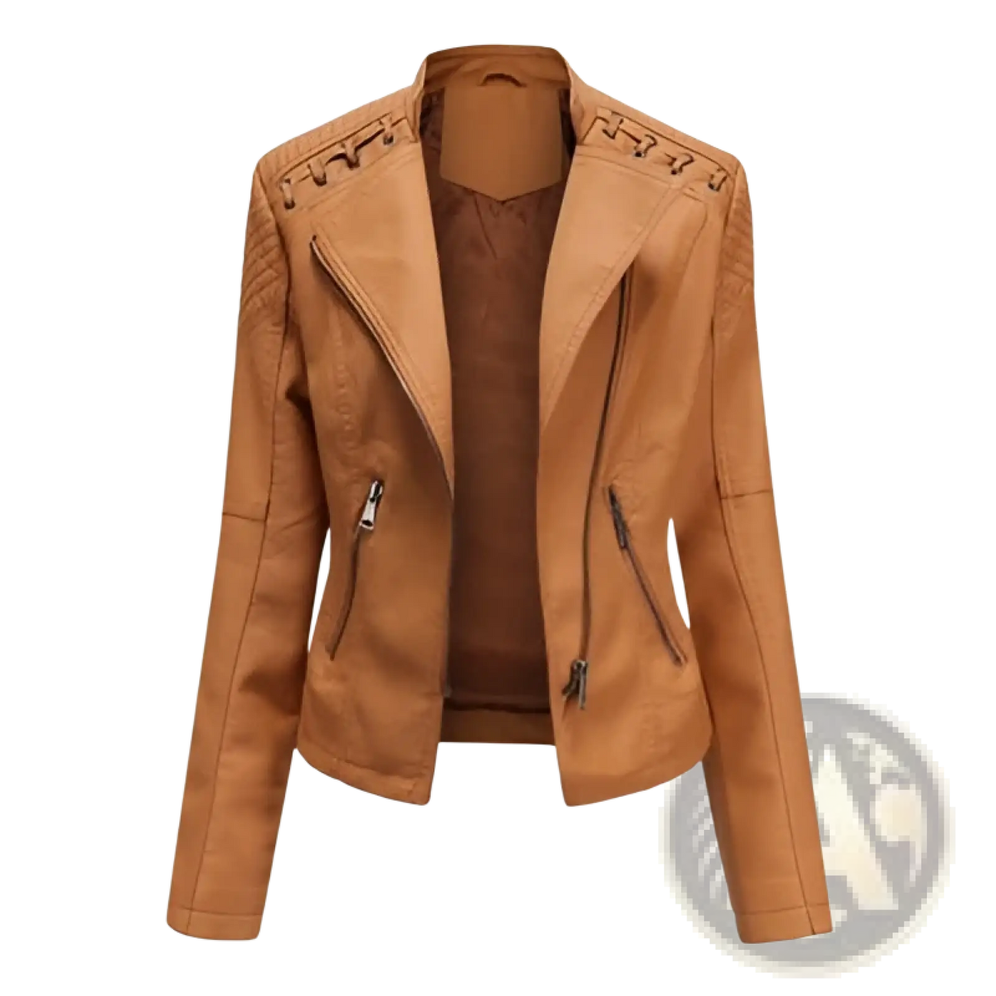 Women's Faux Leather Moto Jacket Slim Fit Biker Coat