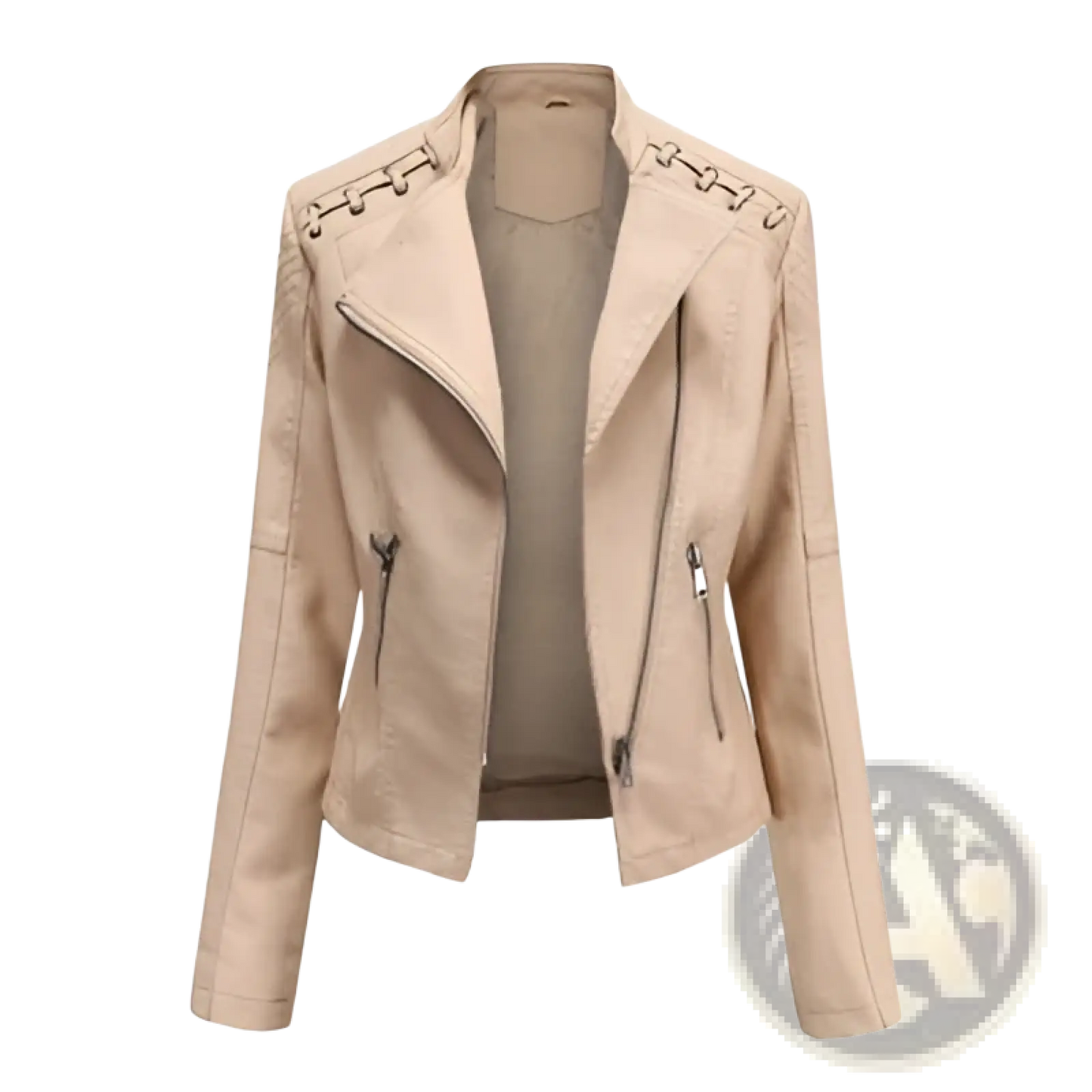 Women's Faux Leather Moto Jacket Slim Fit Biker Coat