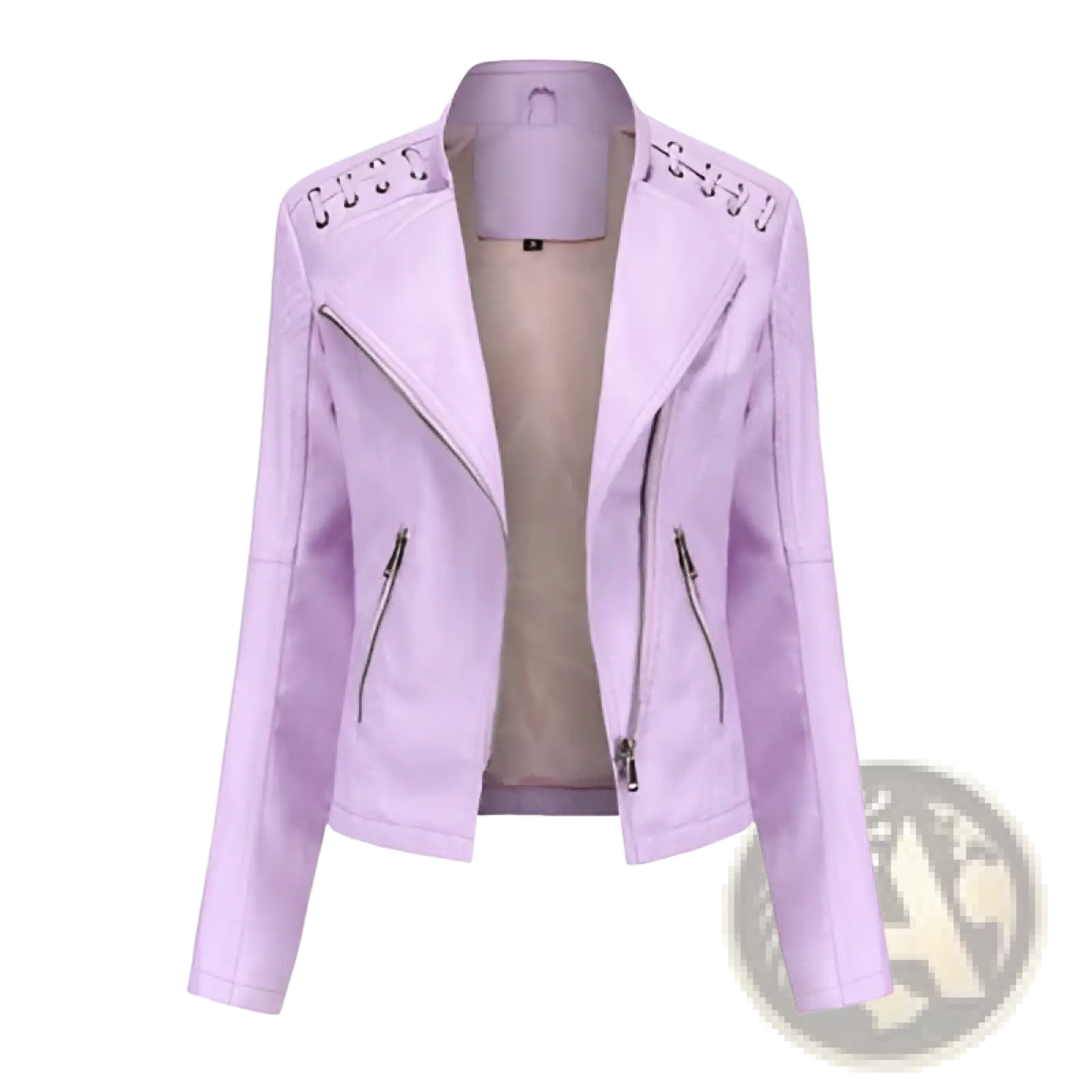 Women's Faux Leather Moto Jacket Slim Fit Biker Coat