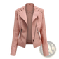 Women's Faux Leather Moto Jacket Slim Fit Biker Coat