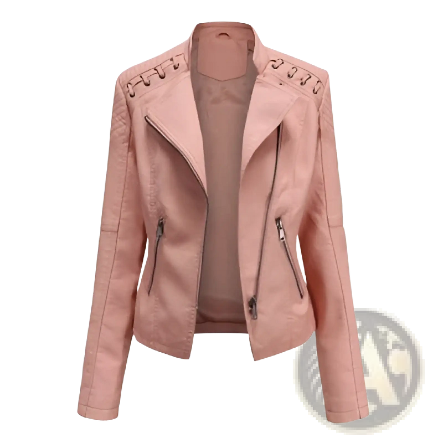 Women's Faux Leather Moto Jacket Slim Fit Biker Coat