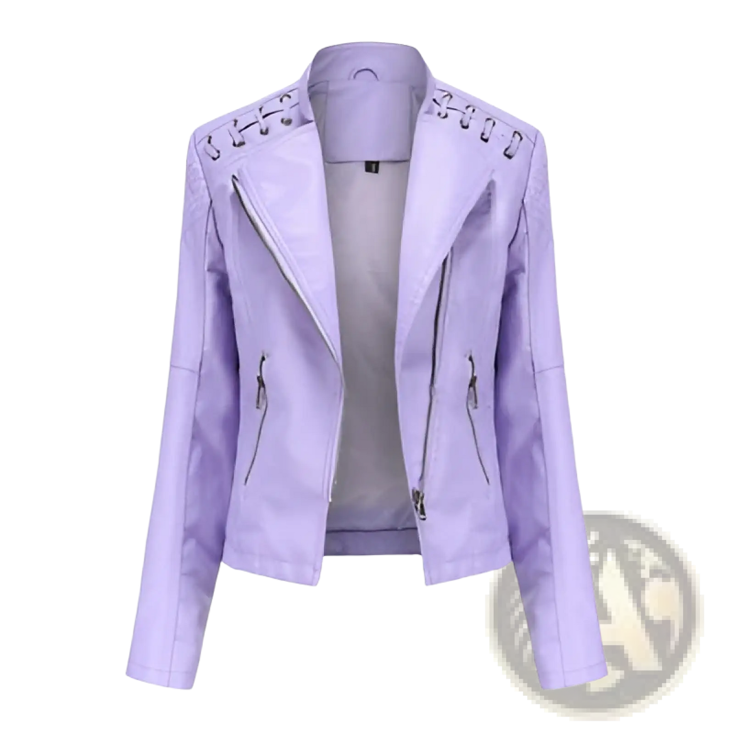 Women's Faux Leather Moto Jacket Slim Fit Biker Coat