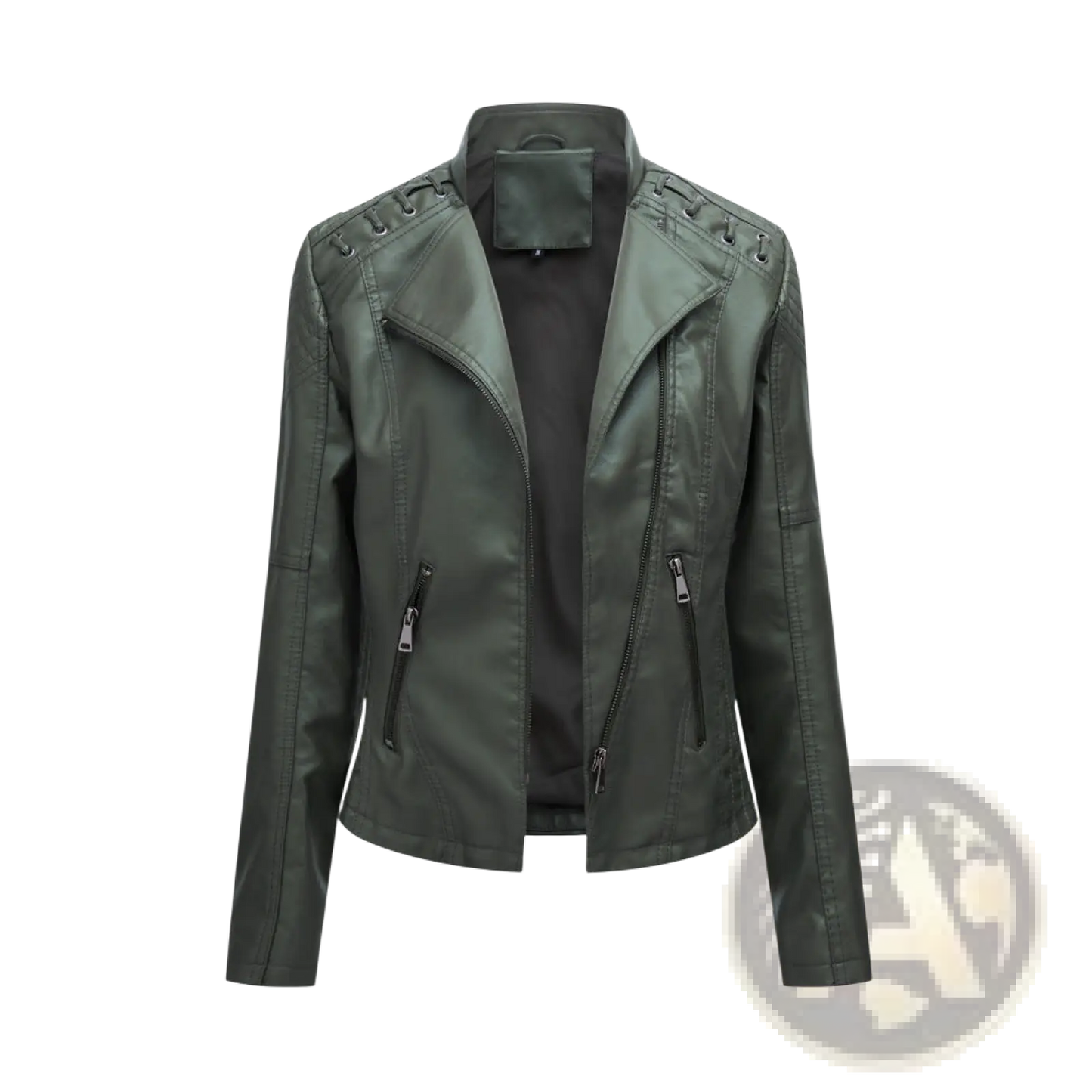 Women's Faux Leather Moto Jacket Slim Fit Coat