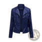 Women's Faux Leather Moto Jacket Slim Fit Coat