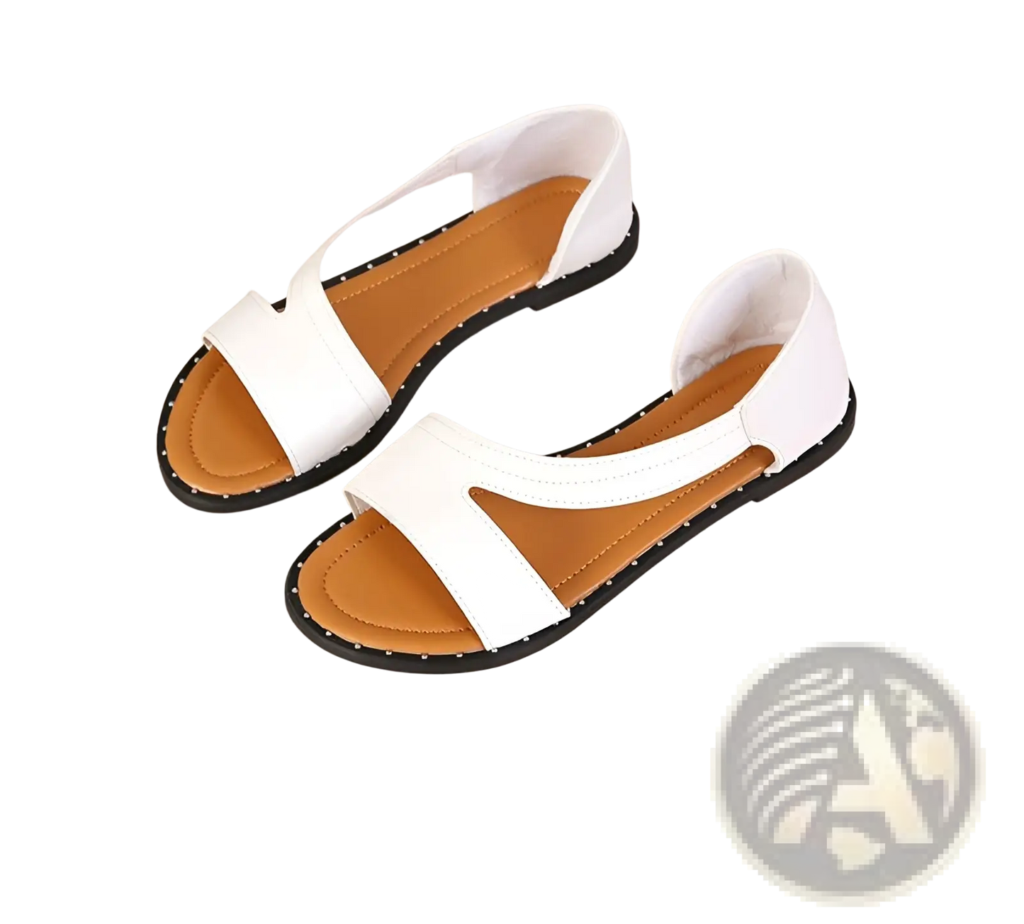 Women's Flat Leather Sandals Minimalist Strappy Shoes