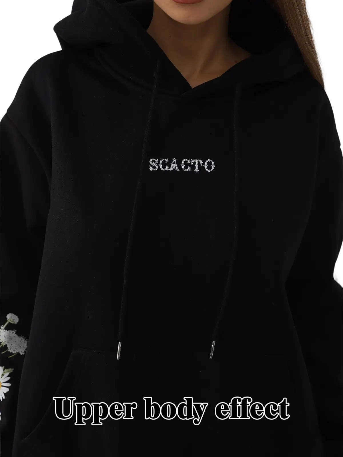 Women's Floral Embroidered Long Sleeve Hoodie