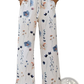 Women's Floral Print Cotton Linen Wide Leg Trousers