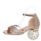 Women's Glitter Low Heel Buckle Sandals