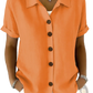 Women's Linen Blend Rolled Cuff Short Sleeve Shirt