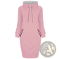 Women's Long Sleeve High Collar Hooded Midi Dress