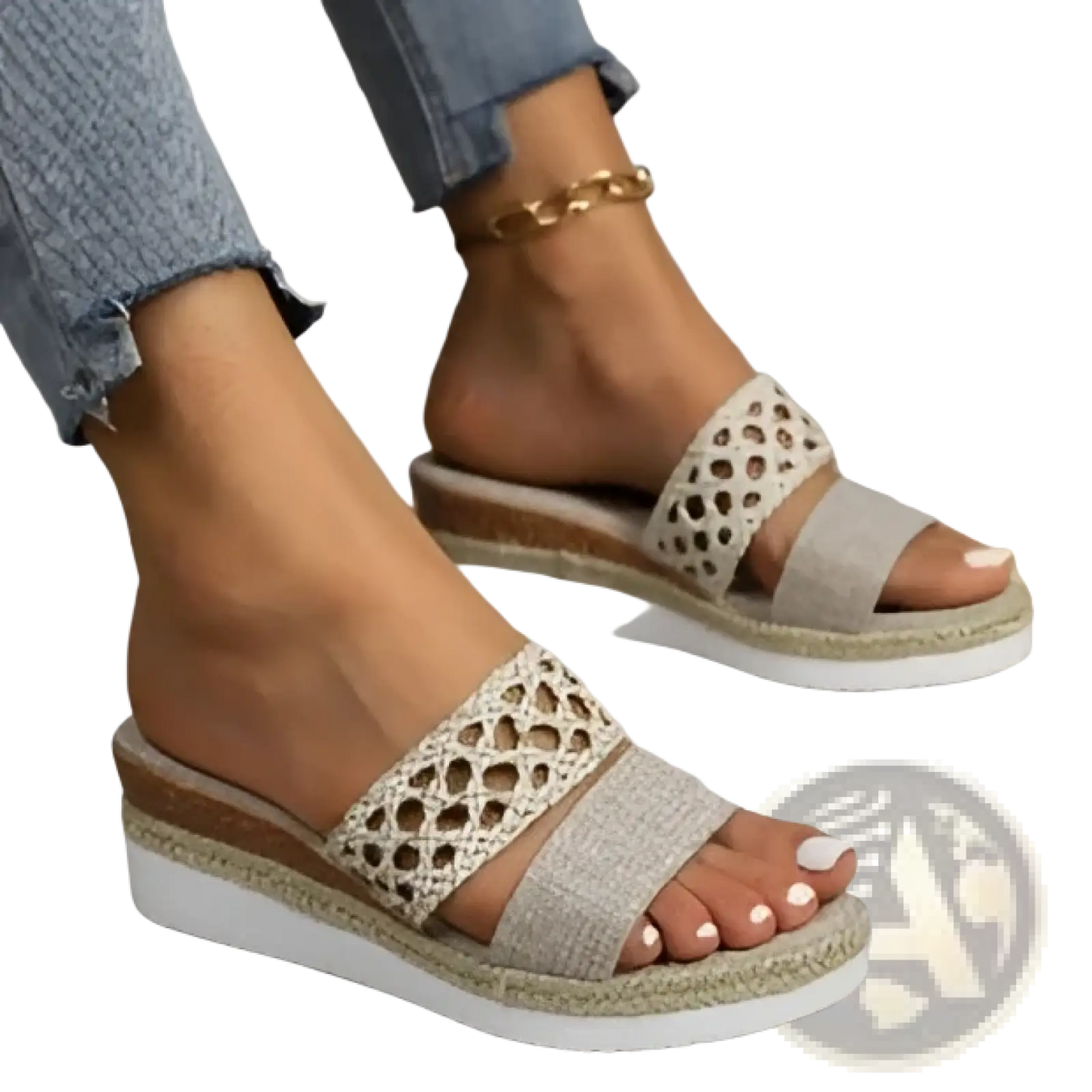 Women's Mesh Espadrille Platform Wedge Sandals