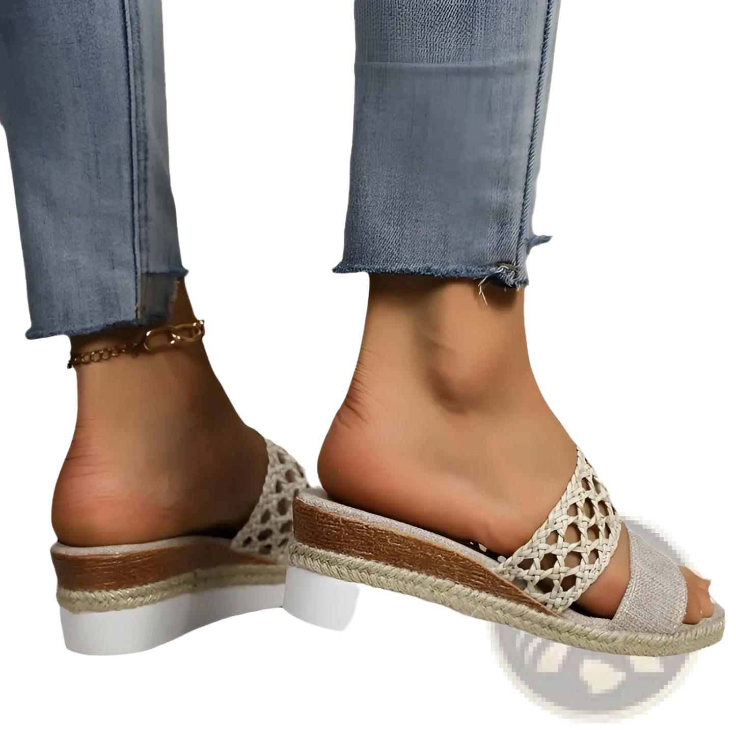 Women's Mesh Espadrille Platform Wedge Sandals