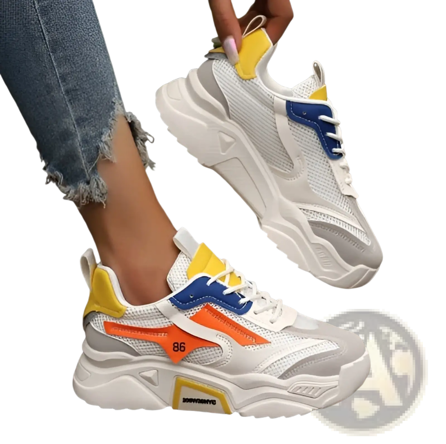 Womens Mesh Platform Sneakers Breathable Chunky Shoes