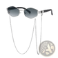 Women's Octagonal Chain Accent Gradient Sunglasses