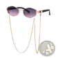 Women's Octagonal Chain Accent Gradient Sunglasses