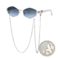 Women's Octagonal Chain Accent Gradient Sunglasses