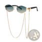 Women's Octagonal Chain Accent Gradient Sunglasses