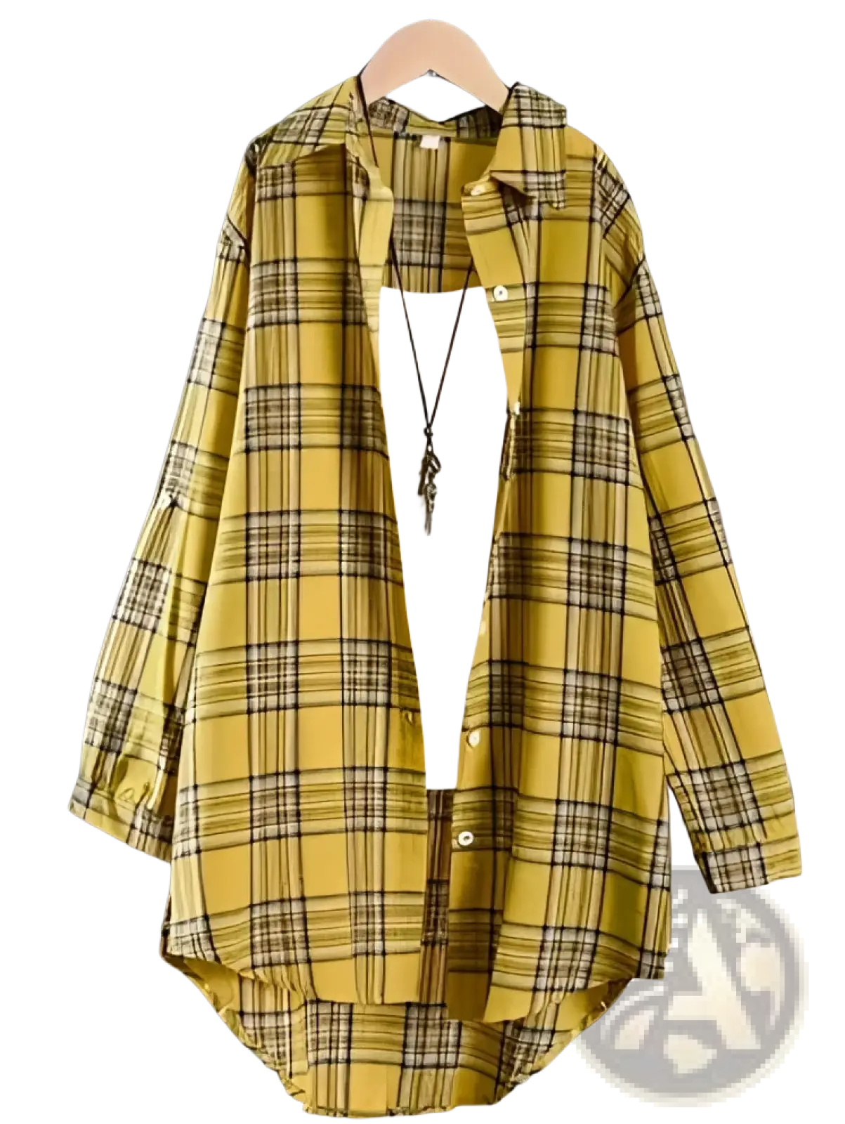 Women's Oversized Cotton Linen Plaid Button Up Shirt Jacket