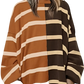 Women's Oversized Split Color Striped Knit Sweater