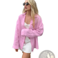Women's Oversized Textured Button Up Cardigan Blouse