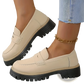 Women's Platform Suede Loafers Casual Leather Shoes